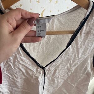 H&M White Tank Top with Black Trim
